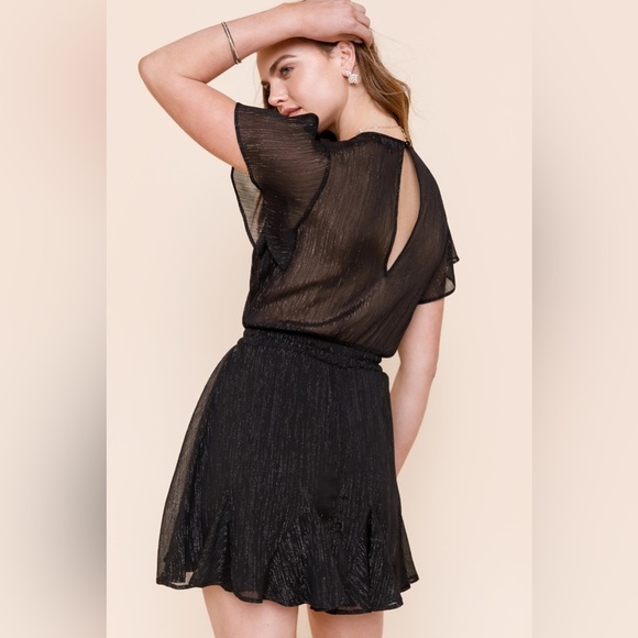 Francesca’s Collections Mi Ami Tate Metallic Godet Dress Size XS - Picture 2 of 7